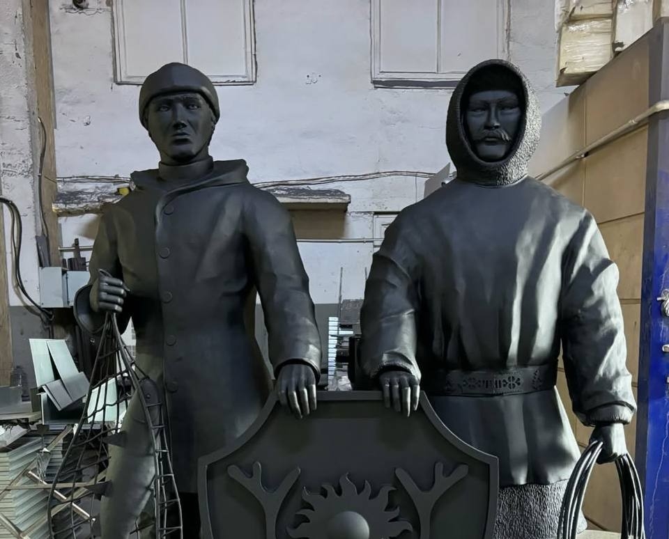 Экстремальный заказ из Якутии Порошковая покраска массивных статуй