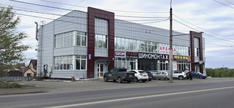 Наш фасад из металлокассет на коммерческом здании. г. Оренбург, ул Беляевская