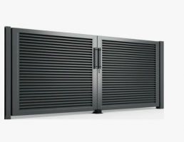 Распашные ворота жалюзи под ключ