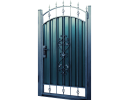 Калитка из профлиста с элементами ковки под ключ